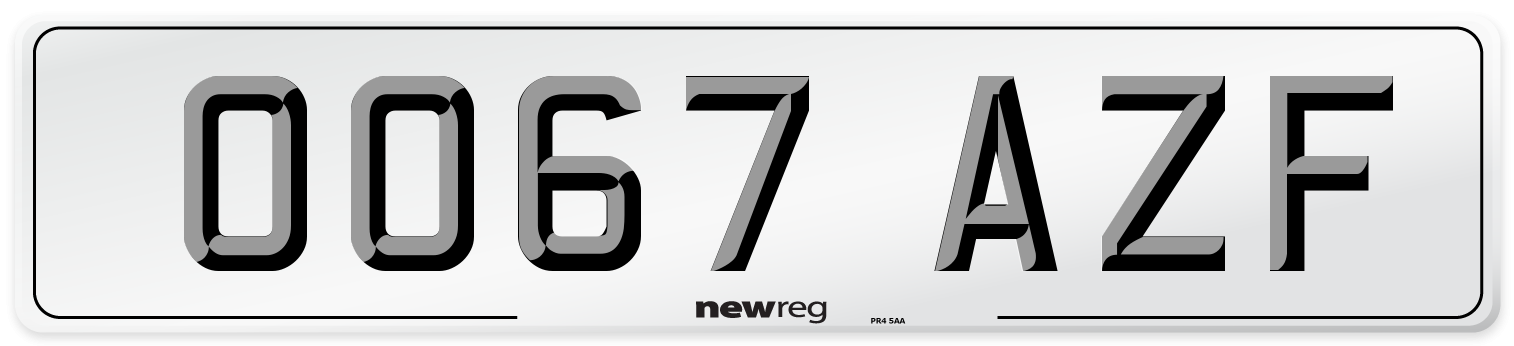 OO67 AZF Number Plate from New Reg